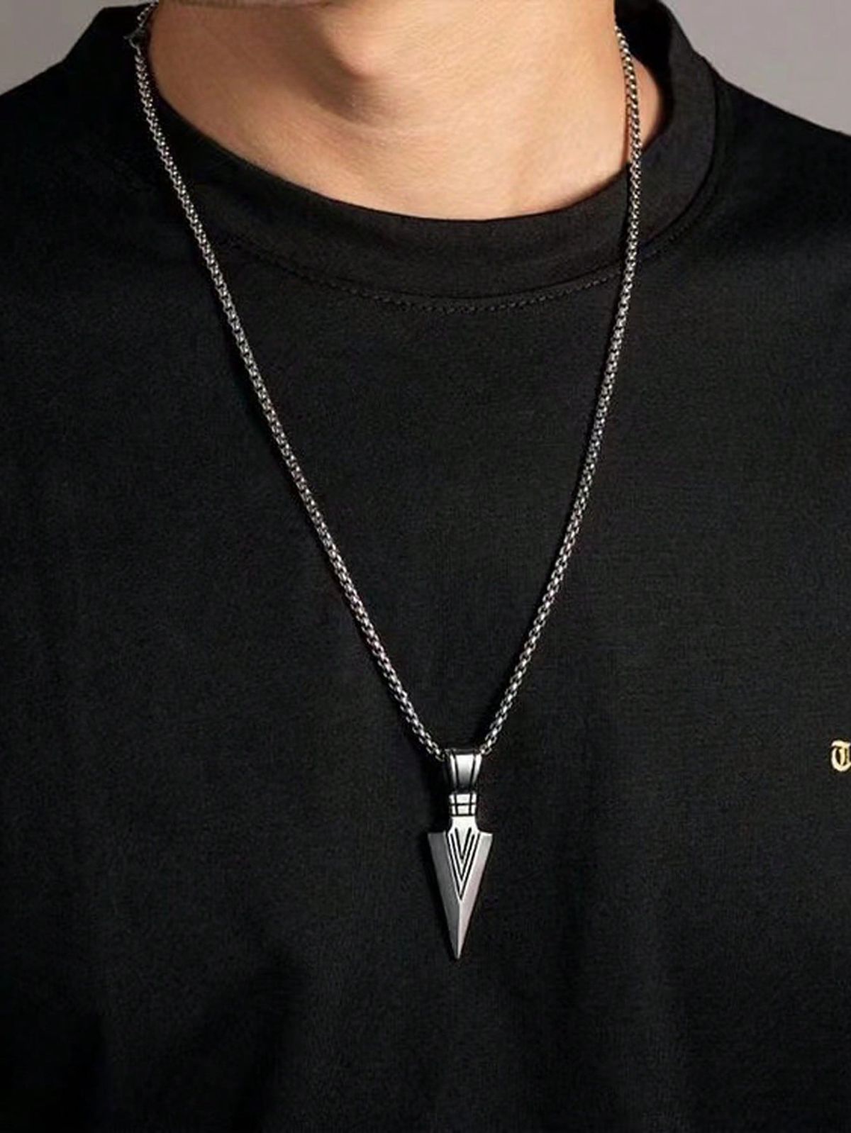 Viking Arrow Steel Necklace