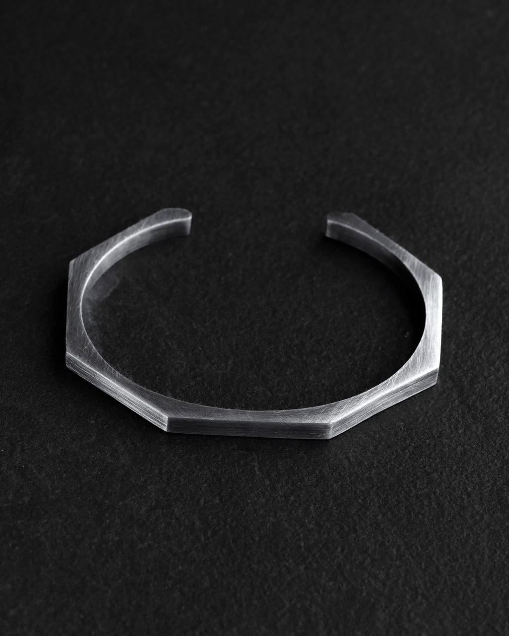 Hex Edge Minimal Cuff – Stainless Steel Bracelet
