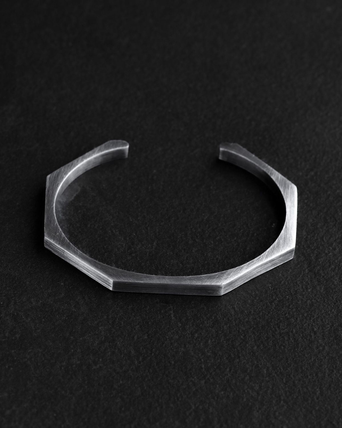 Hex Edge Minimal Cuff – Stainless Steel Bracelet