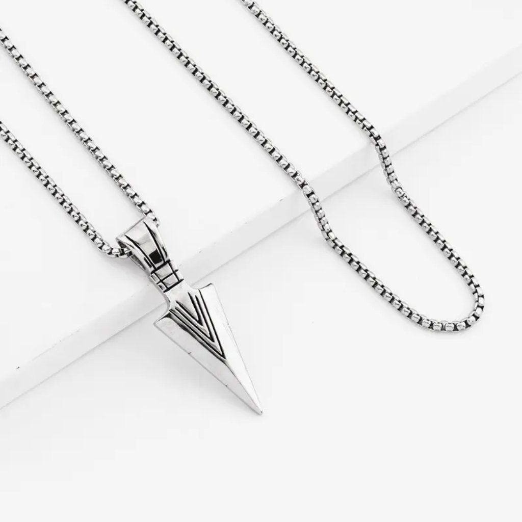 Viking Arrow Steel Necklace