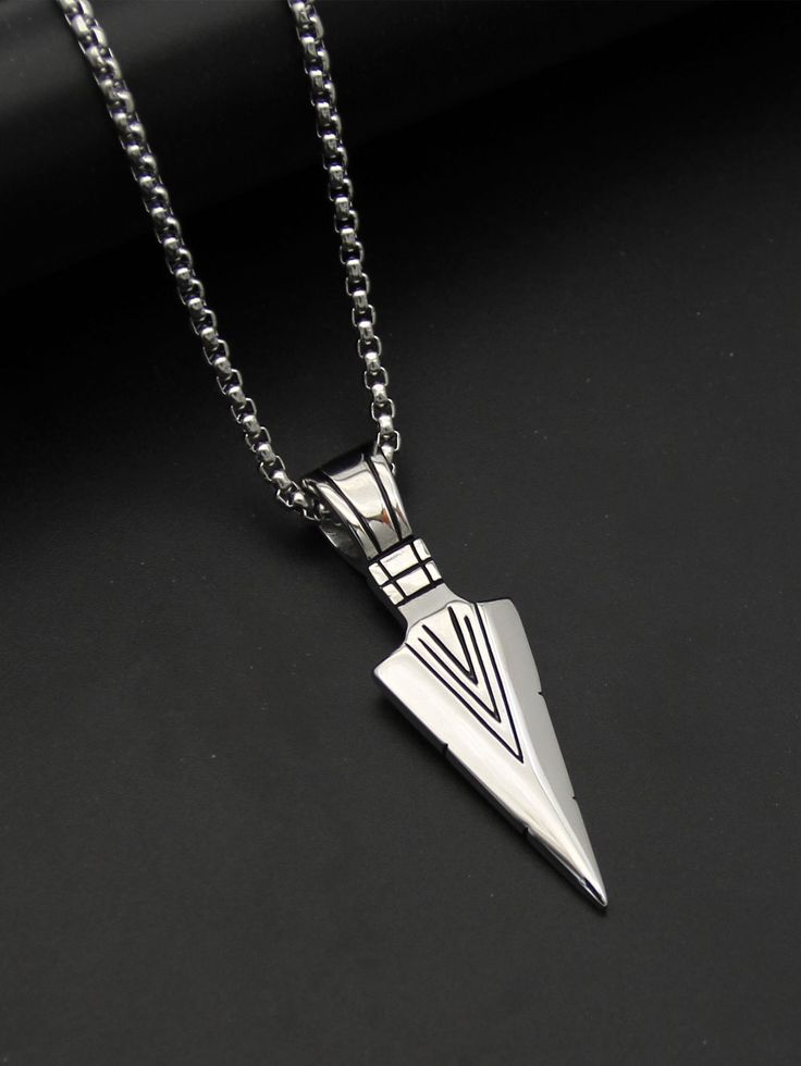 Viking Arrow Steel Necklace