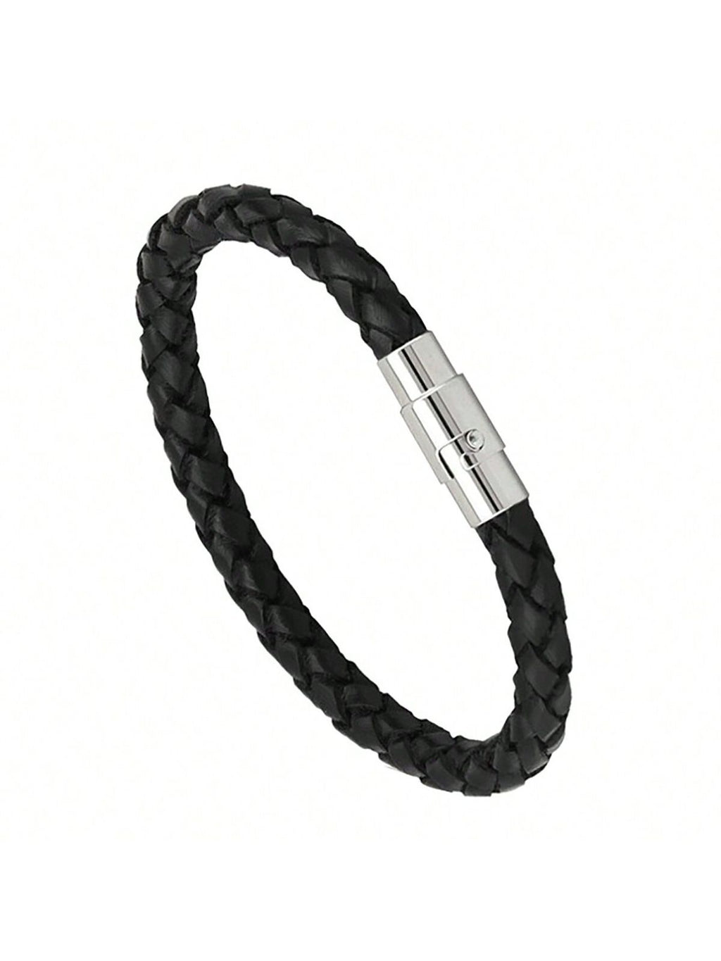 Men’s Black Leather Woven Bracelet